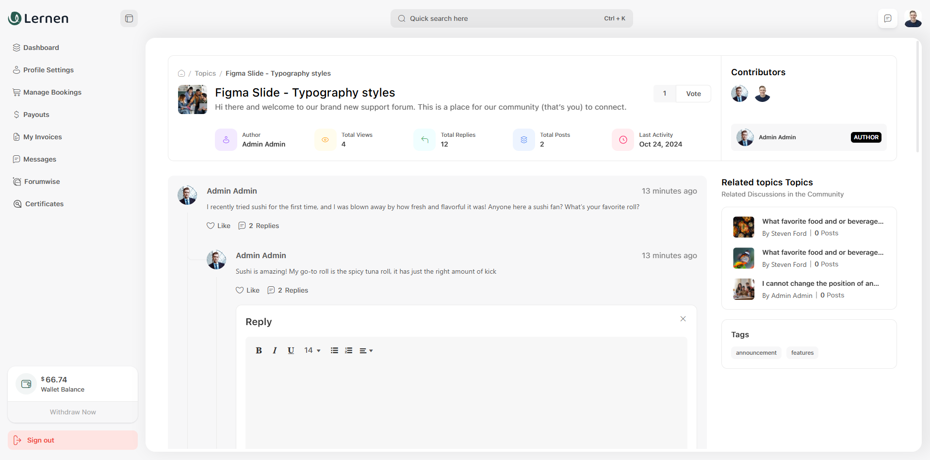Forum Topics Overview